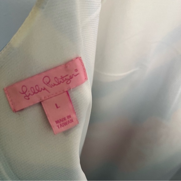 Lilly Pulitzer Callie for the Shell of it Dress Pool Blue Seashell Print L - Picture 12 of 14